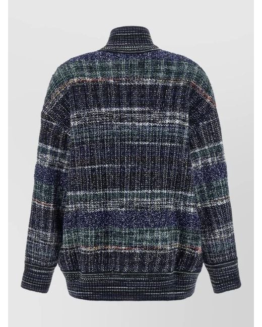 Missoni Blue Check Wool Cardigan