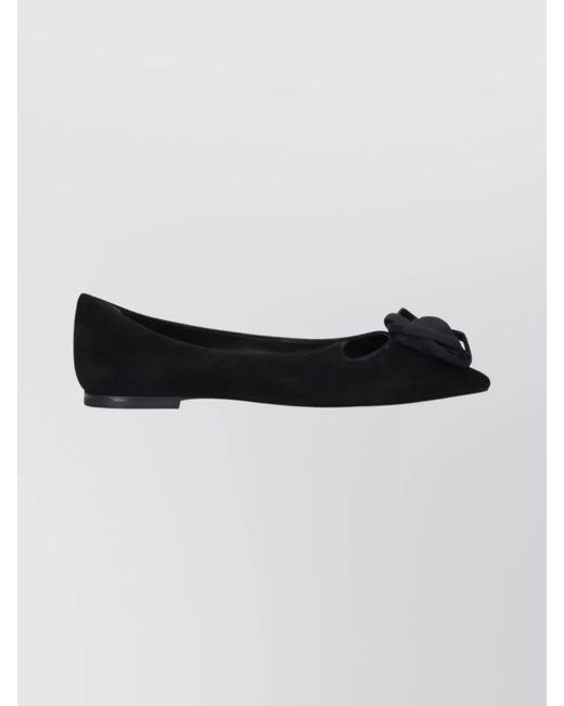 Roger Vivier Black Leather Ballerina Flats