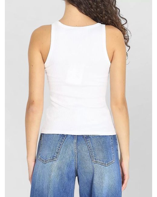 Alaïa White Darts Tank Top