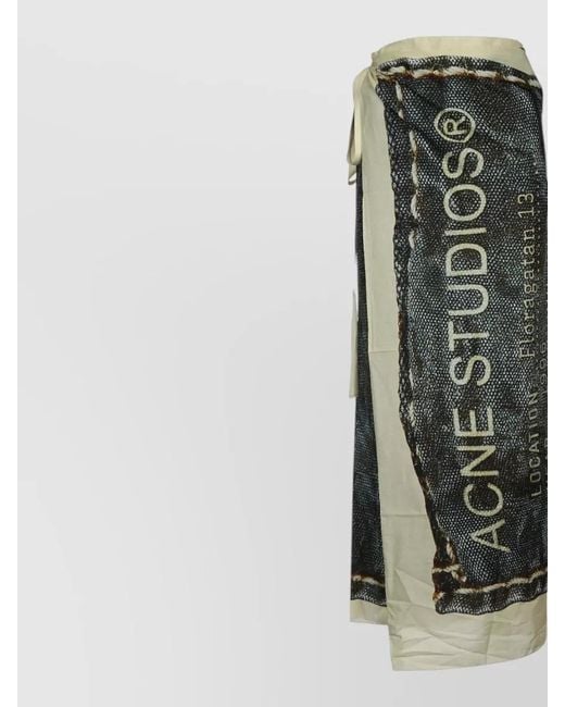 Acne Multicolor Graphic Print Midi Wrap Scarf Design