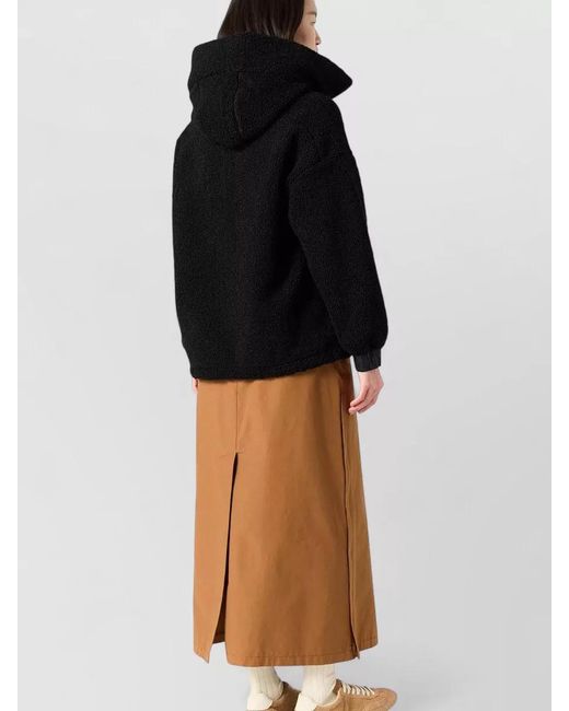Parajumpers Black Noelle Hooded Fleece Jacket Zip Front