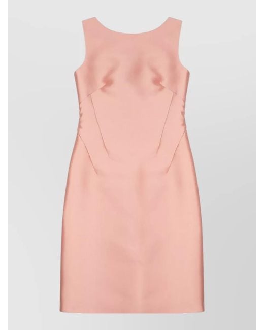Alberta Ferretti Pink Satin Midi Dress