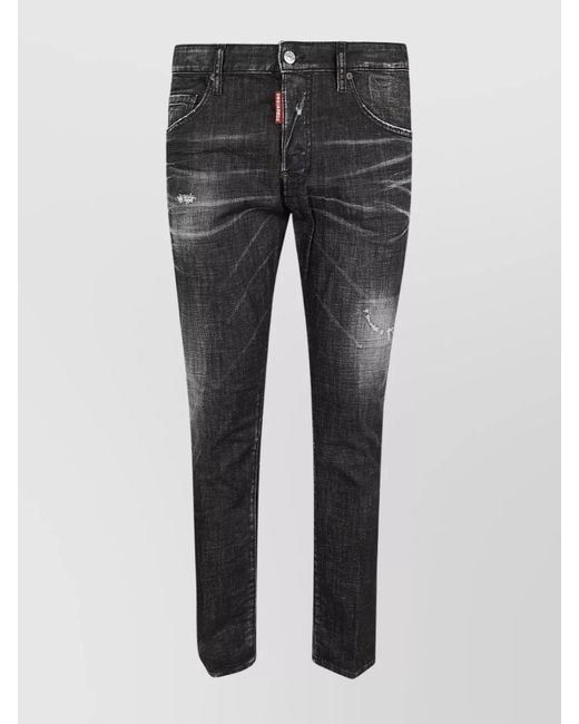 DSquared² Gray Distressed Skater Jeans Faded Effect for men