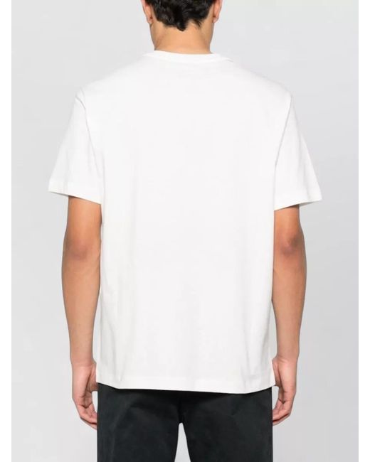Emporio Armani White Cotton Printed T-Shirt for men