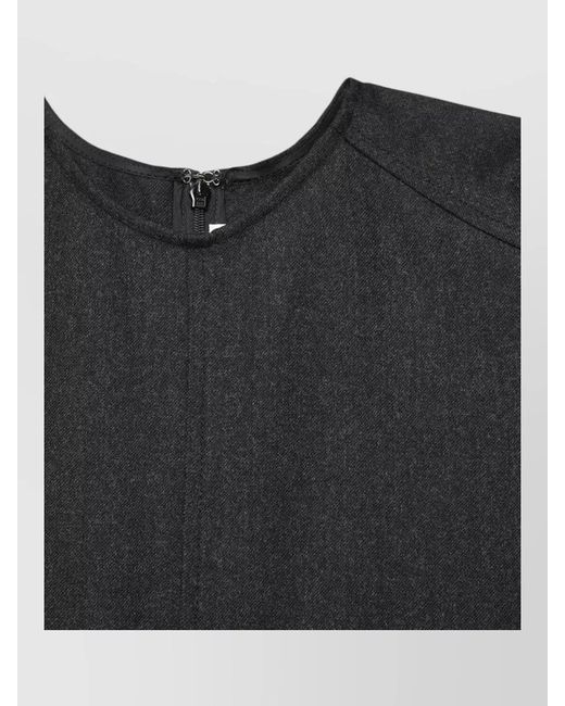 Victoria Beckham Black Wool Midi Dress Dolman Sleeves Detailing