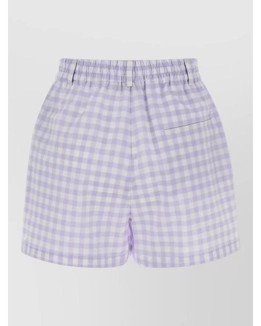 Moschino Purple Cotton Shorts Button Detail Back Pocket