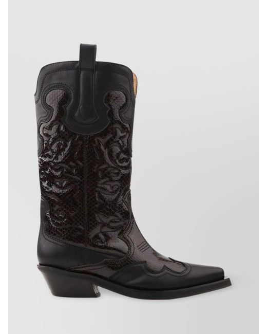 Vanilla Snakeskin Pattern Tall Western Boot