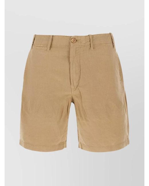Polo Ralph Lauren Natural Linen And Cotton Blend Bermuda Shorts for men
