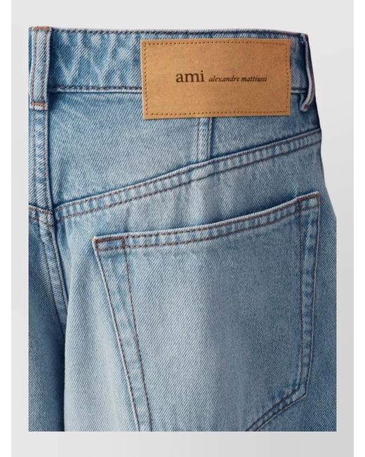 AMI Blue Baggy Mid-Rise Balloon-Leg Denim Jeans
