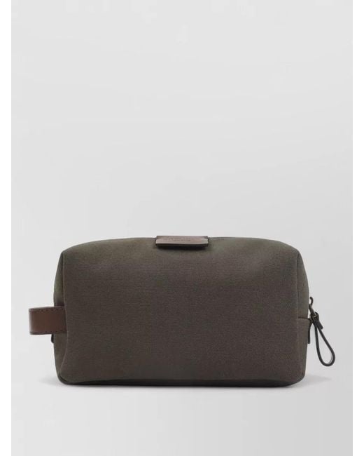 Giorgio Armani Gray Leather Handle Flat Rectangular Briefcase Case for men