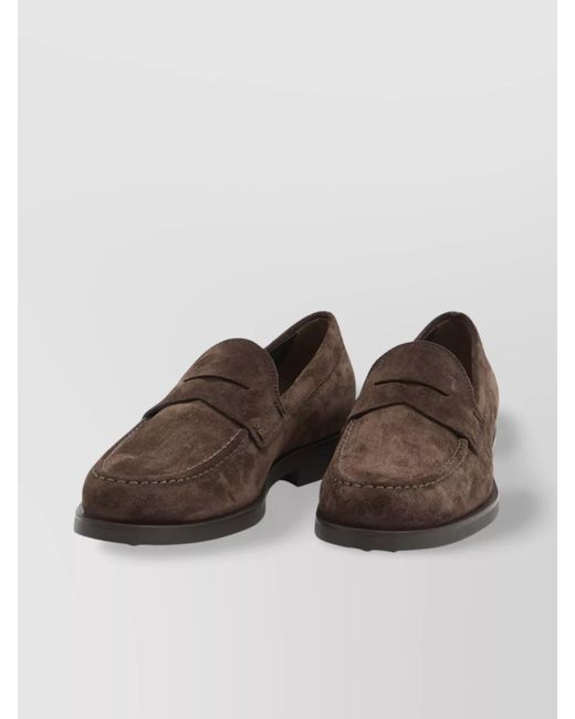 Tod's Brown Suede Leather Loafers for men