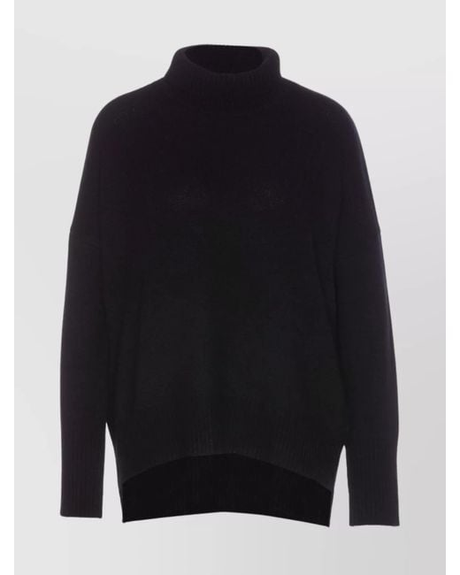 Lisa Yang Blue Knitwear High Neck Dropped Shoulders