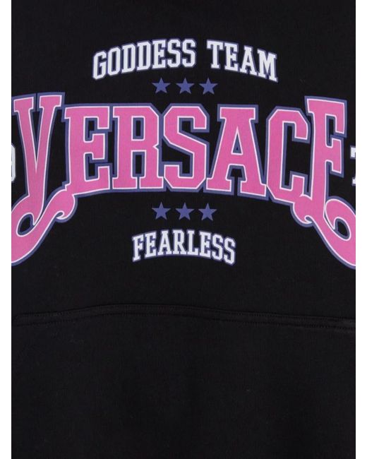 Versace Black Cotton Hoodie Sweatshirt