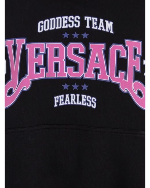 Versace Black Cotton Hoodie Sweatshirt