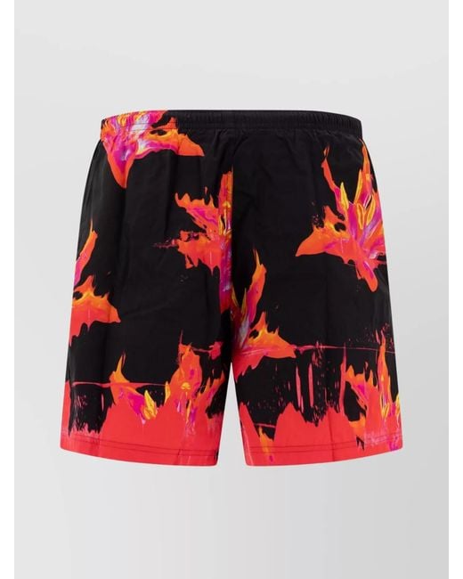 McQueen Red Swim Shorts for men