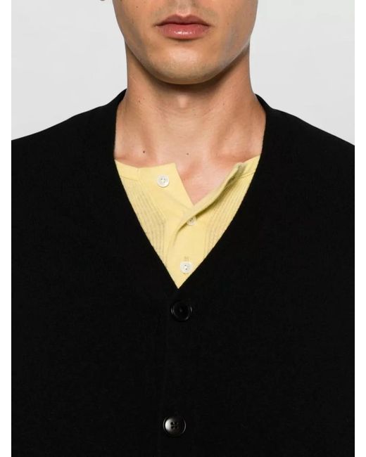 Extreme Cashmere Black Cashmere Cardigan Long Sleeves V Neck