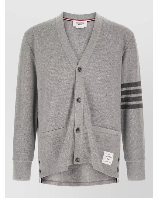Thom Browne Gray 4Bar Cardigan for men