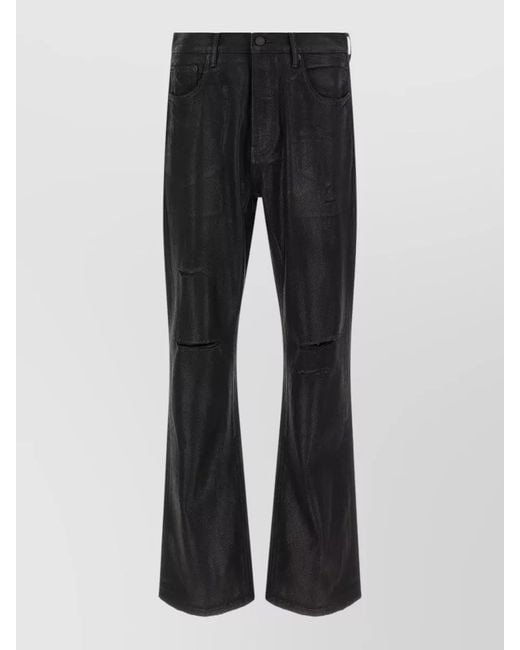 Purple Black P026 Denim Bootcut Jeans Five Pocket for men