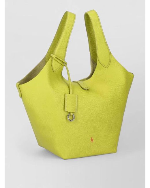 Ralph Lauren Yellow Leather Shoulder Bag