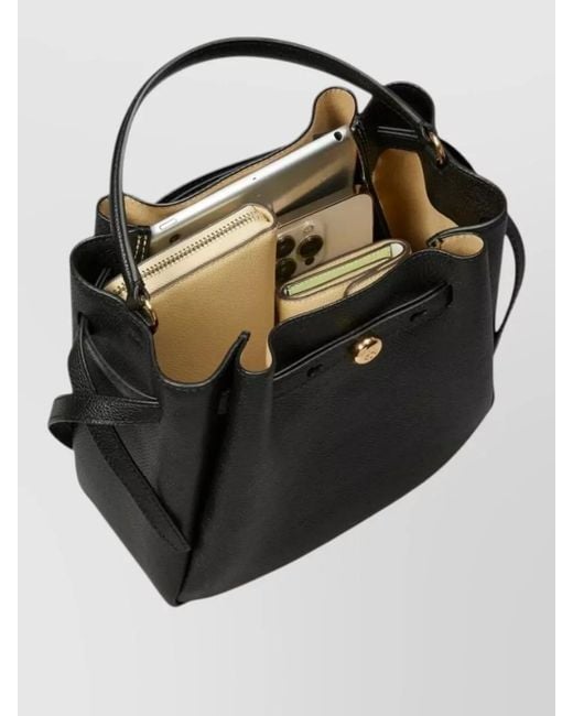 Tory Burch Black Romy Leather Bucket Bag
