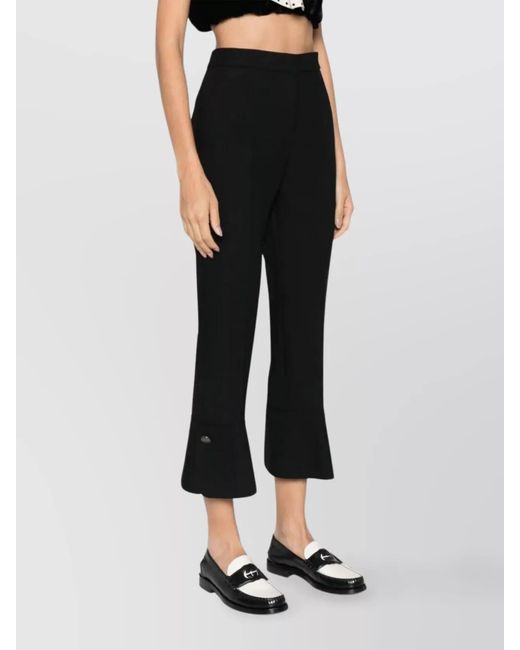 MSGM Black High-Rise Cropped Trousers