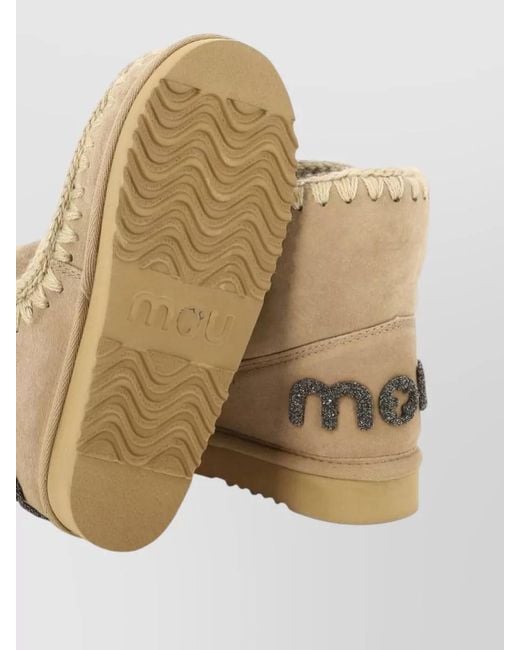 Mou Natural Sheepskin Ankle Boots