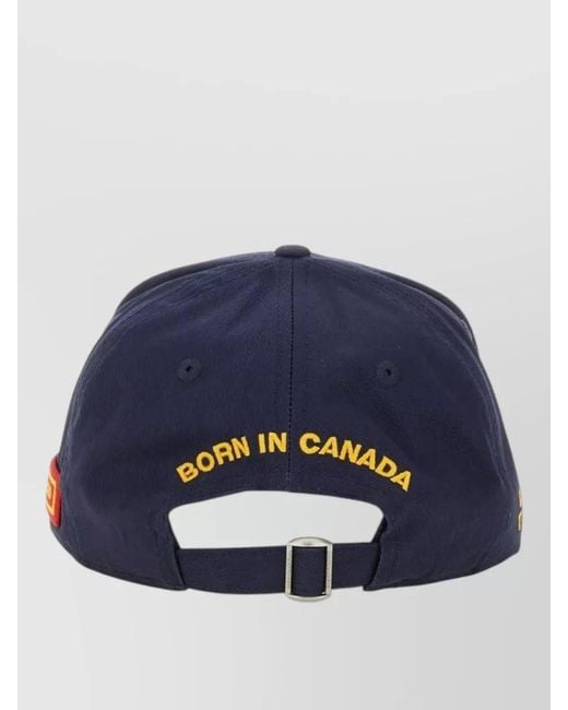 DSquared² Blue Baseball Hat Curved Brim Patch Detail for men