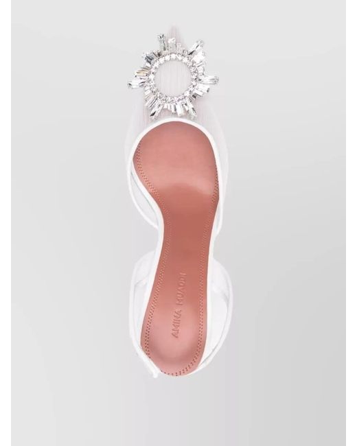 AMINA MUADDI White Begum Slingback Pumps Pointed Toe Embellishment