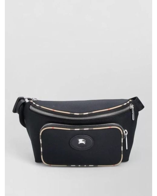 Burberry Black Belt Bag Adjustable Strap Contrast Trim Pocket for men