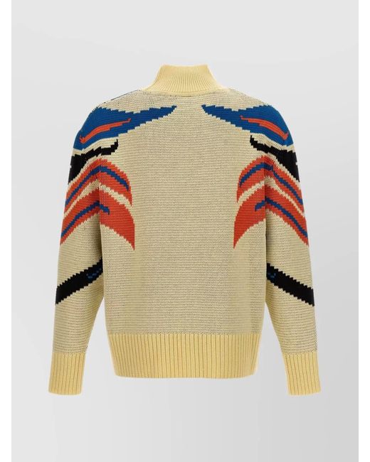 Bluemarble Blue Virgin Wool Jacquard Jumper for men