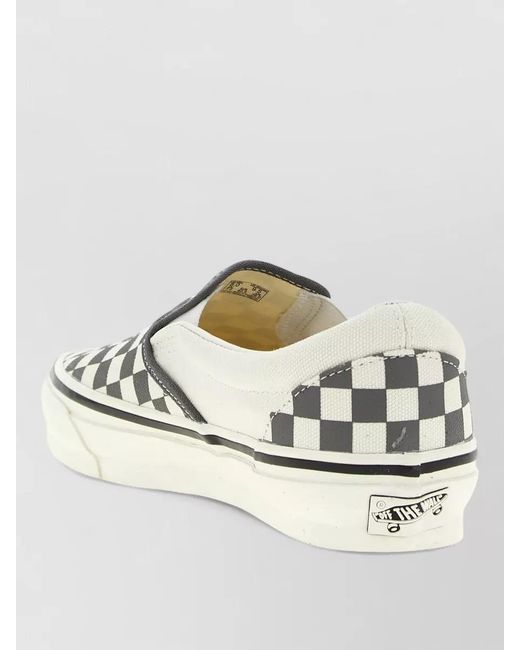 Vans White Slip On 98 Sneakers Checkered Pattern Rubber Sole for men