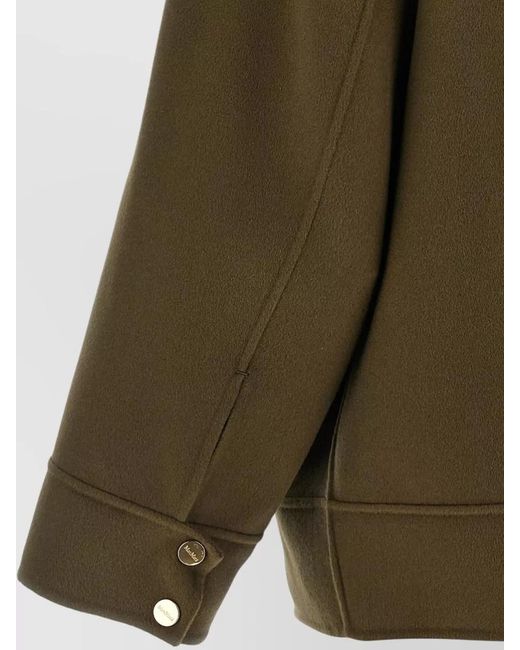 Max Mara Green Wool Silk Padded Short Coat