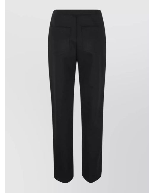 IRO Black Lounge Trousers Elastic Waist Straight Leg