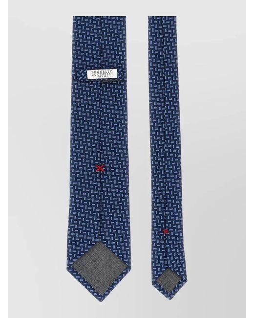 Brunello Cucinelli Blue Textured Silk Tie for men