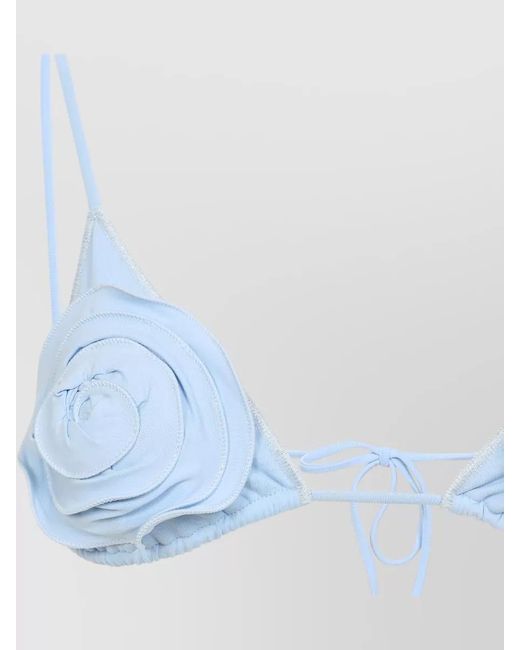 LaRevêche Blue Sanya Bikini Triangle Top Floral Straps