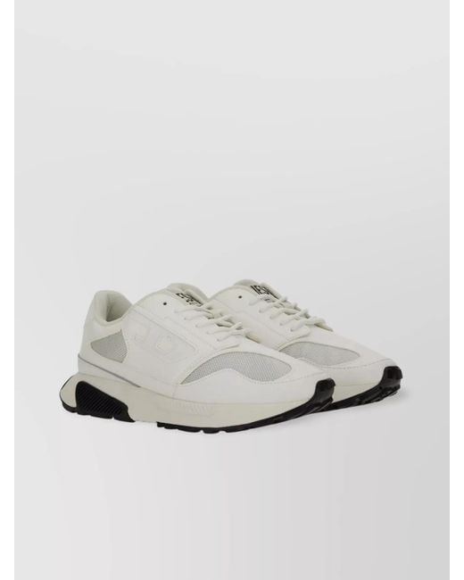 DIESEL White Low-Top Sneakers