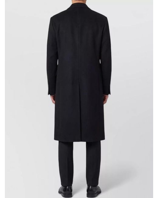 Lardini Black Virgin Wool Double-Breasted Coat for men