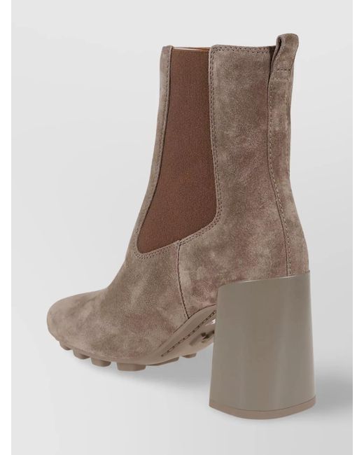 Hogan Brown Leather Chelsea Ankle Boots