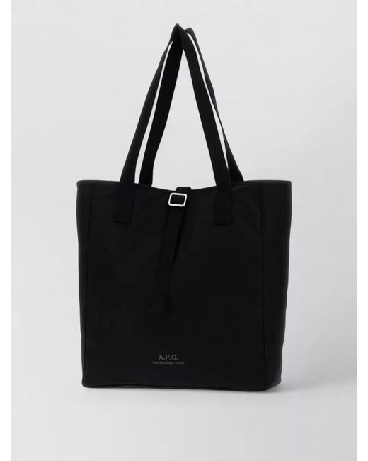 A.P.C. Black Canvas Tote Bag for men