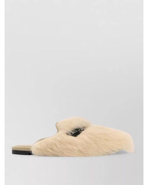 Dolce & Gabbana Natural Shearling Slippers