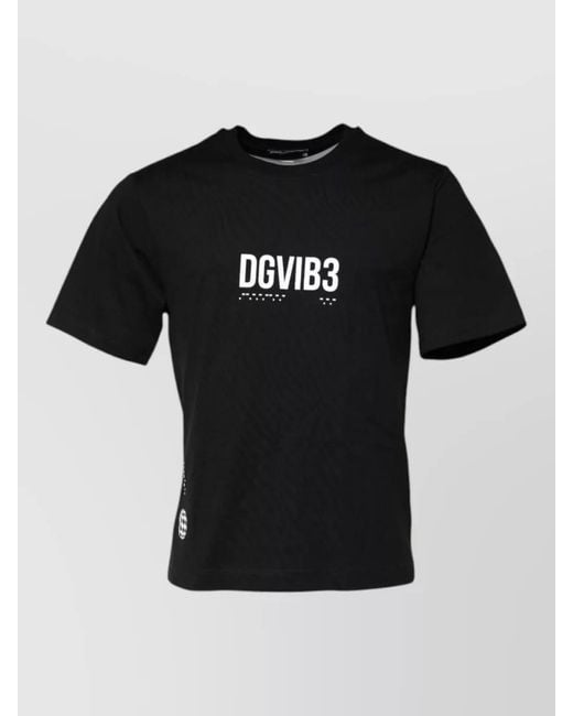 Dolce & Gabbana Black Dg Vib3 Logo Cotton Crew Neck T Shirt for men