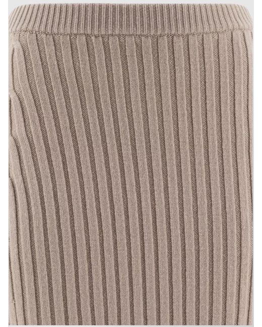Max Mara Brown Cashmere Wool Knit Fitted Skirt