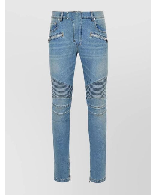 Balmain Blue Denim Straight-Leg Jeans for men