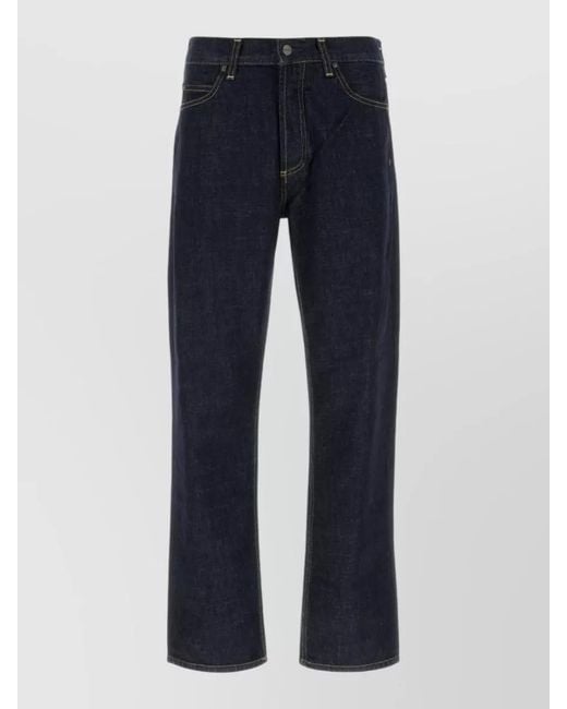 Carhartt Blue Denim Marlow Straight Leg Belt Loop Pants for men