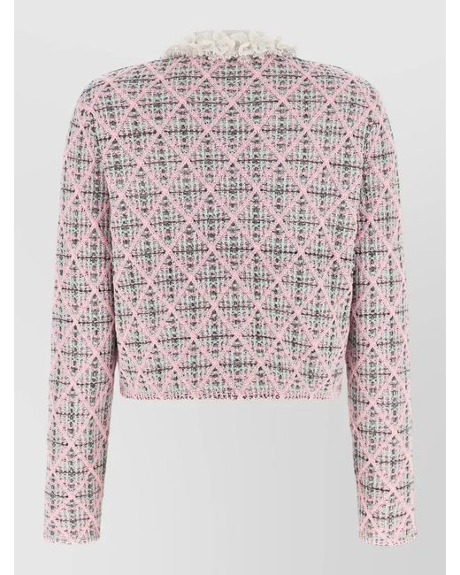 Self-Portrait Multicolor Bouclé Cropped Cardigan