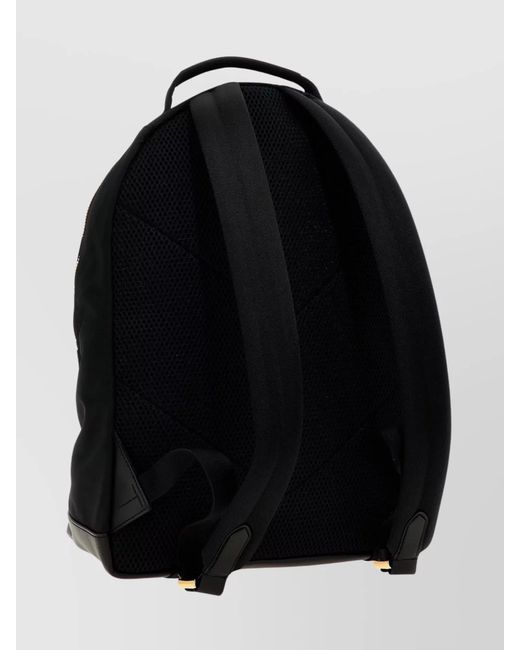 Tom Ford Black Leather Trim Backpack for men