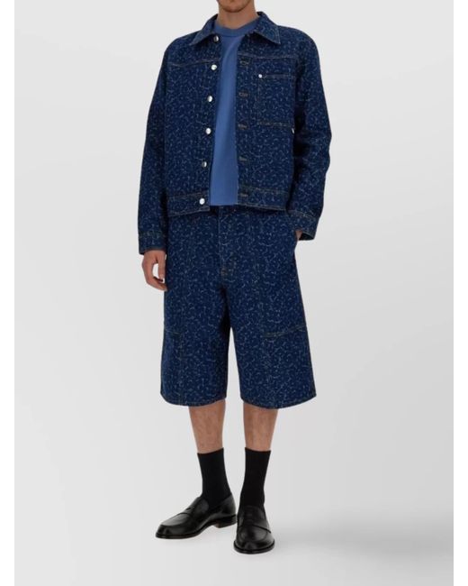 Maison Kitsuné Blue Cotton Jersey Jumper for men