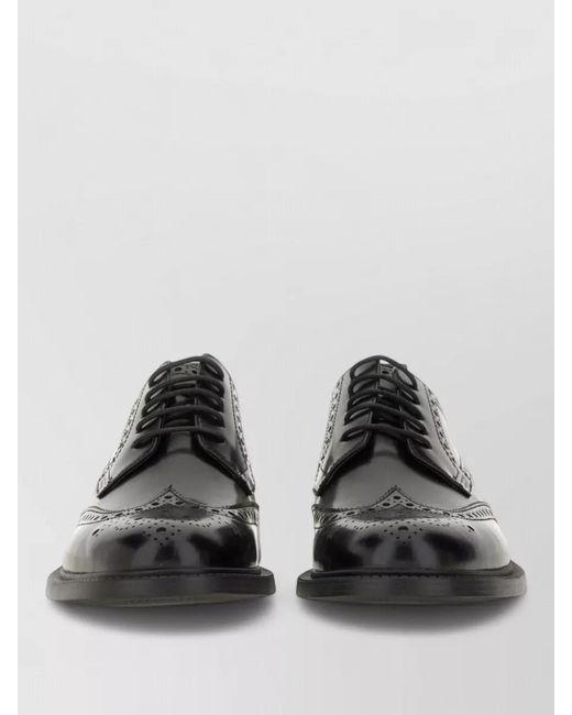 HUGO Black Leather Derby Loafers for men