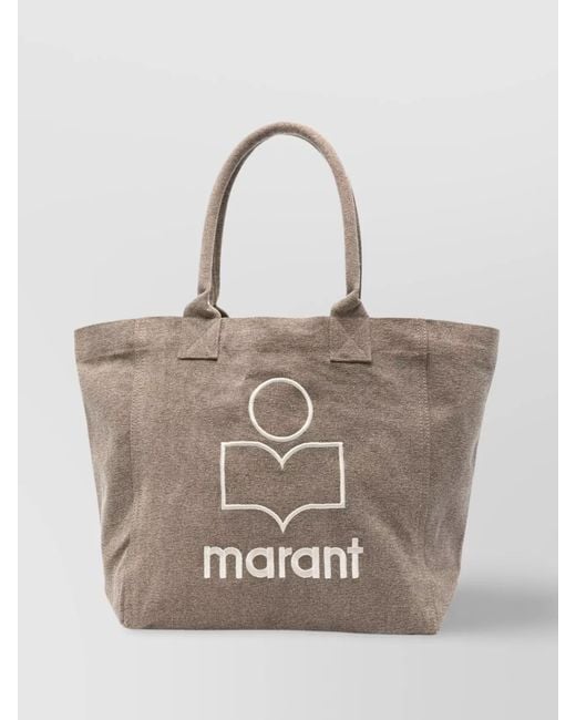 Isabel Marant Natural Yenky Tote Bag With Two Rolled Top Handles