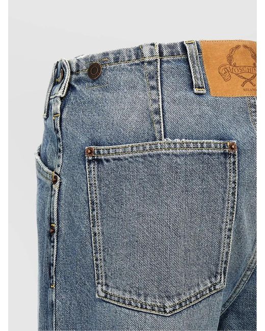 Moschino Blue Denim Straight-Leg Trousers